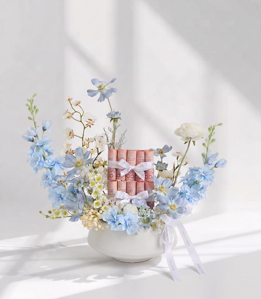 Ceramic Vase Money Flower Arrangement for Mum