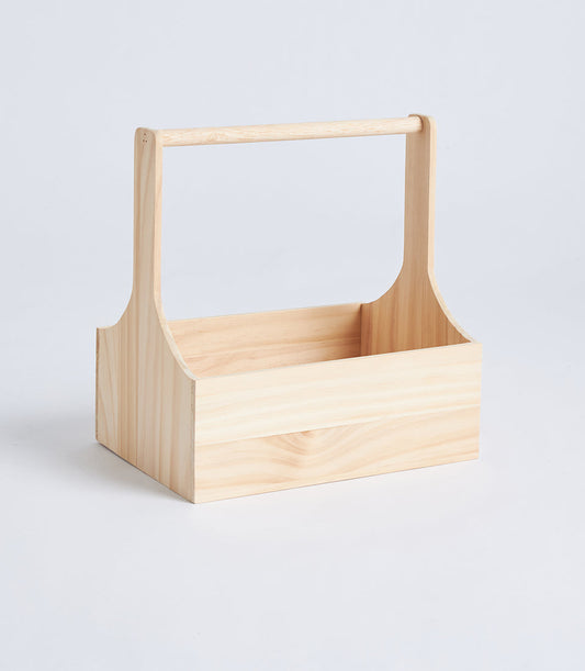 Basketeer premium natural wood hamper basket with a sturdy handle, perfect for a