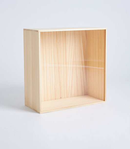 Basketeer's premium wooden gift box with clear acrylic front