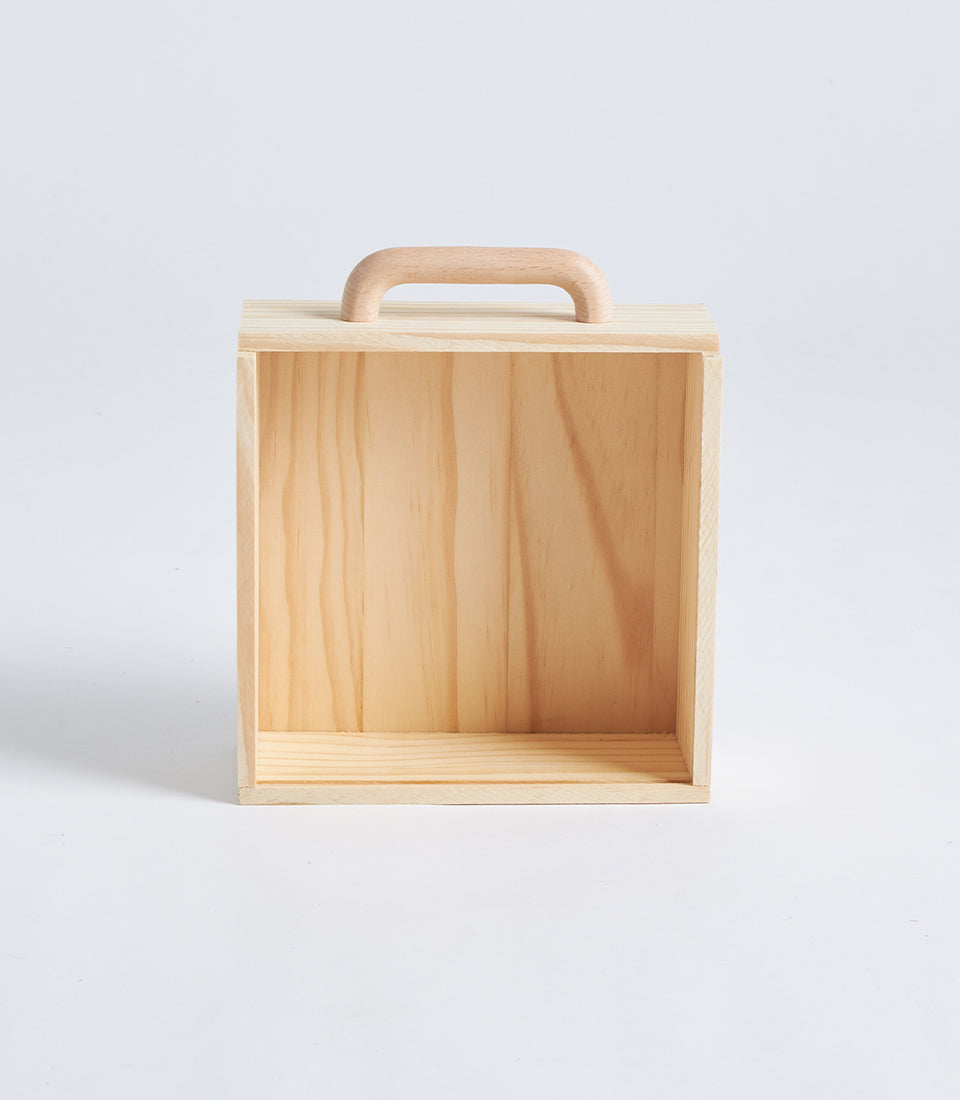 Natural Wood Mini Gift Box with Handle