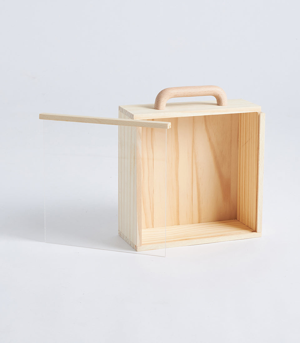 Natural Wood Mini Gift Box with Handle