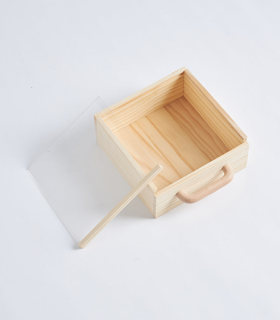 Natural Wood Mini Gift Box with Handle