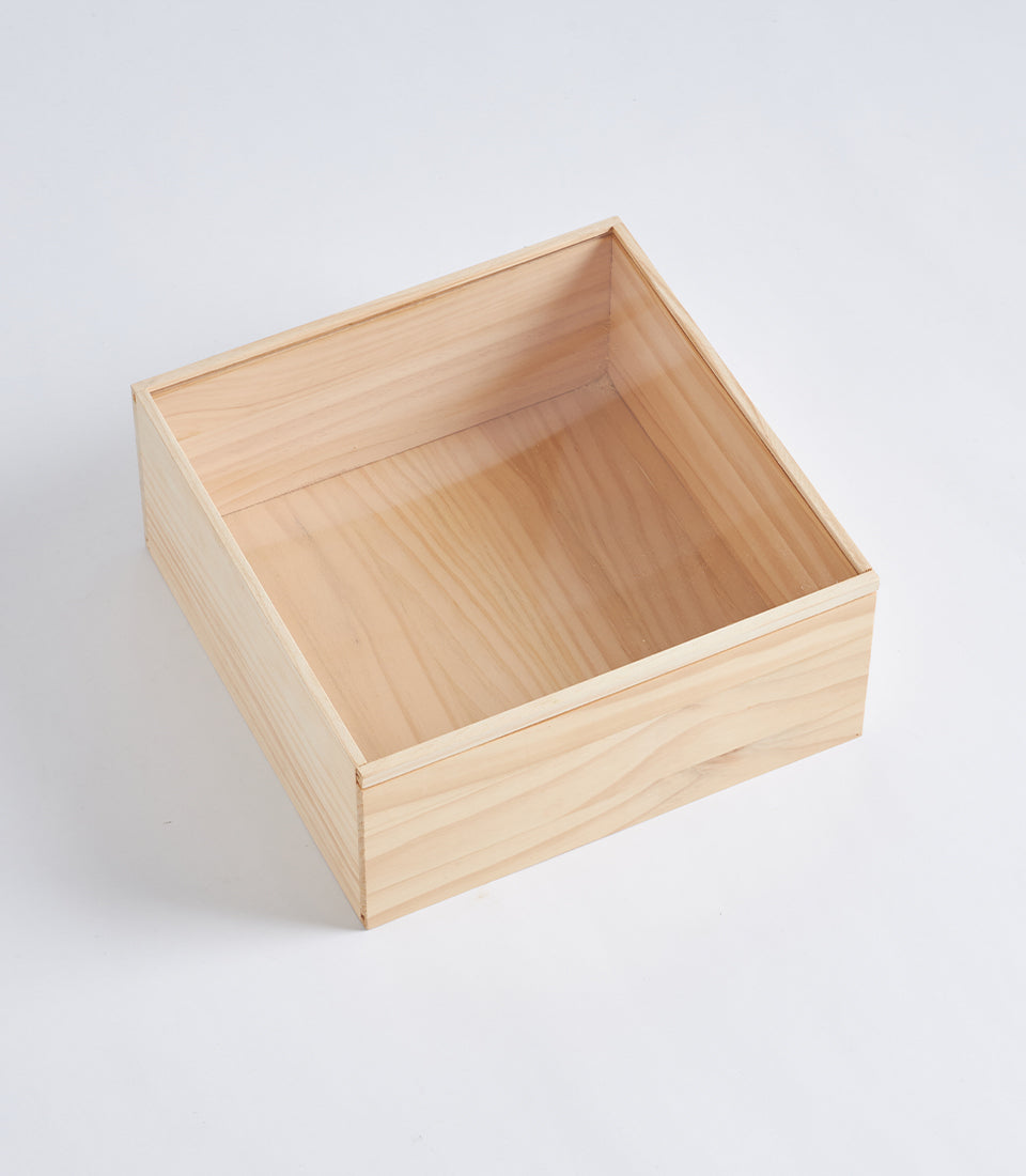 Natural Wood Four-Compartment Gift Box