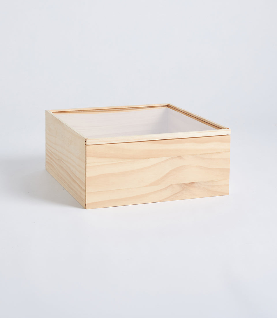 Natural Wood Four-Compartment Gift Box