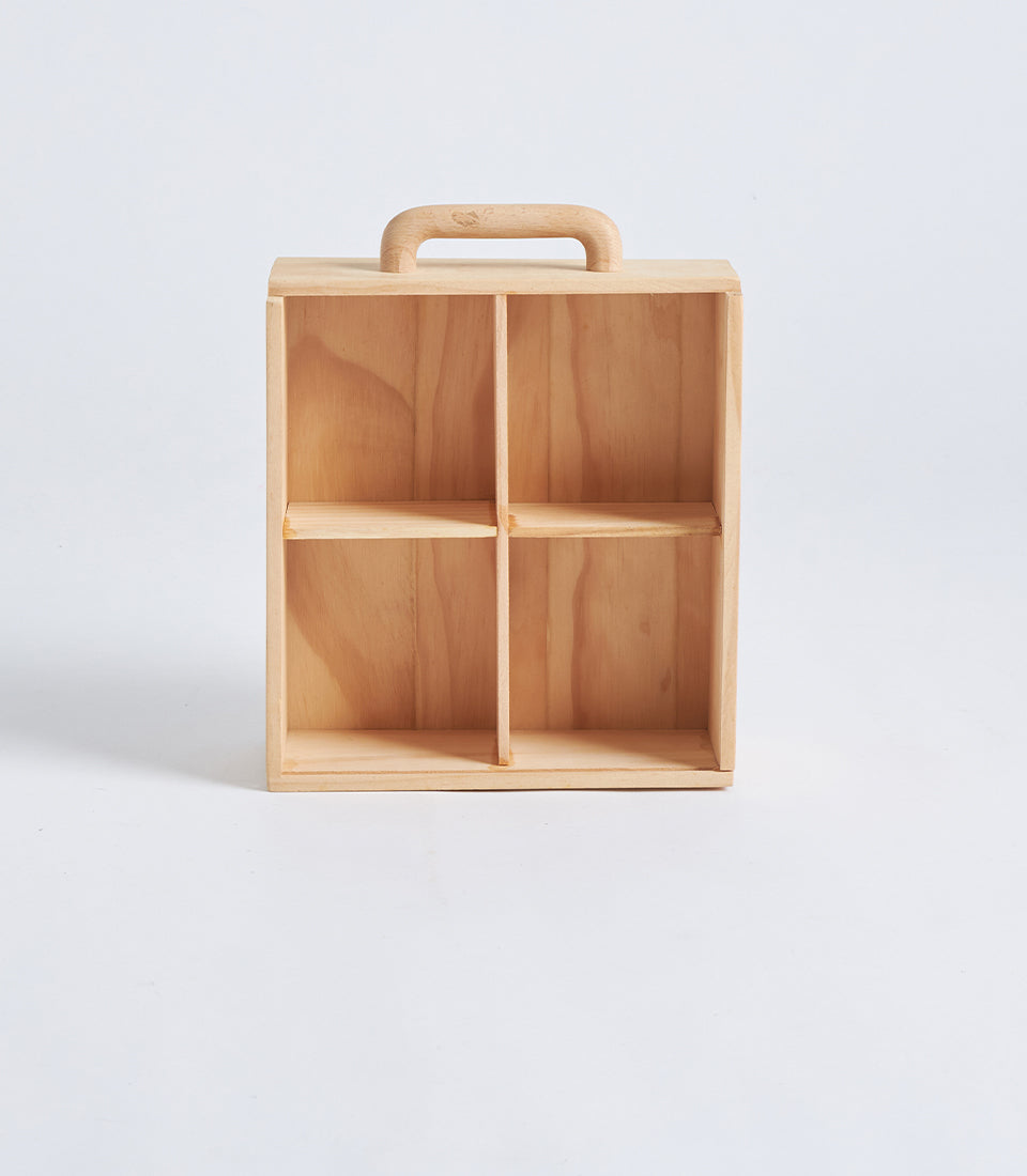 Light Natural Wood Compartment Gift Box with Sliding Lid