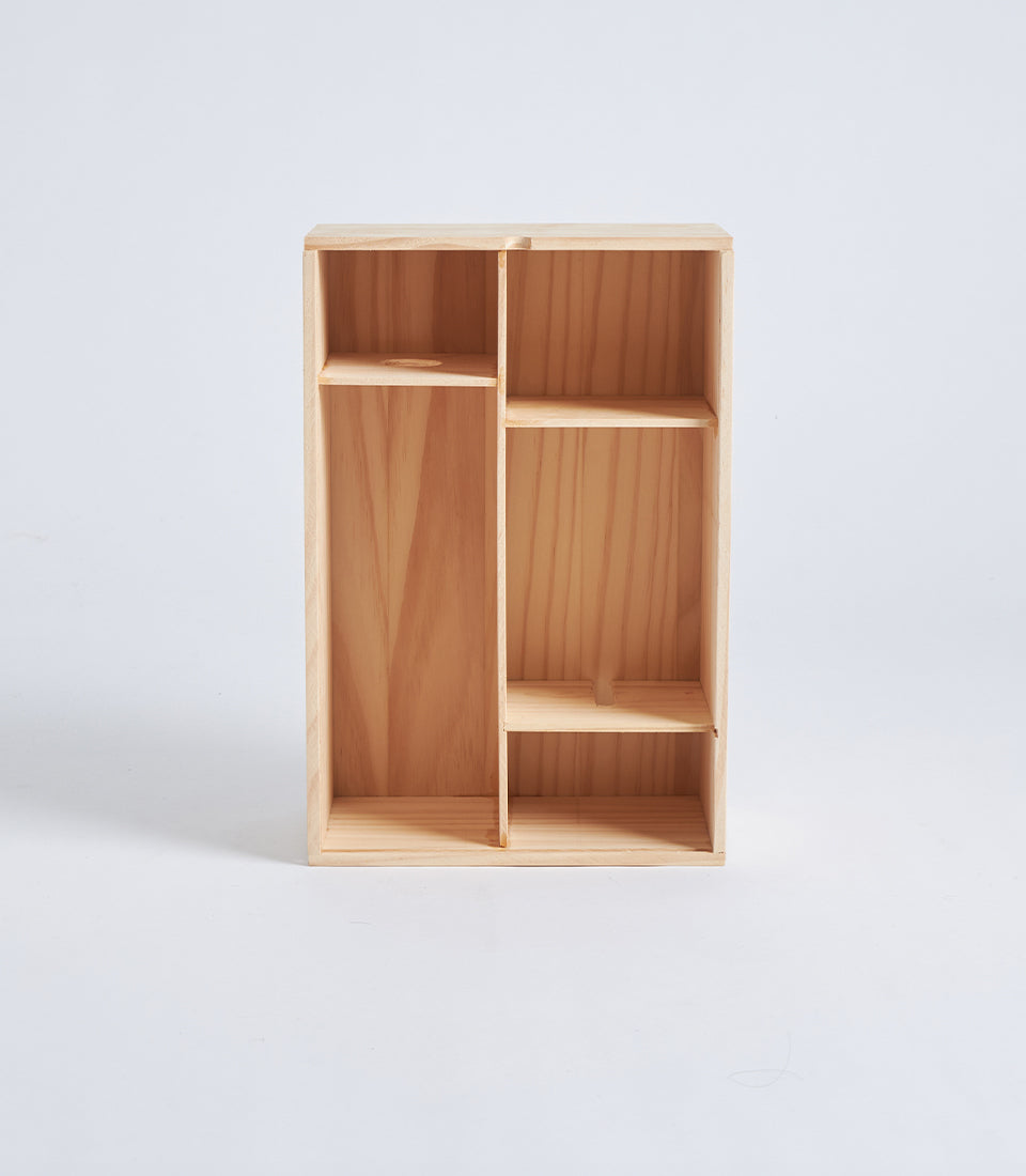 Light Natural Wood Wine Gift Box with Vertical Bottle Compartment