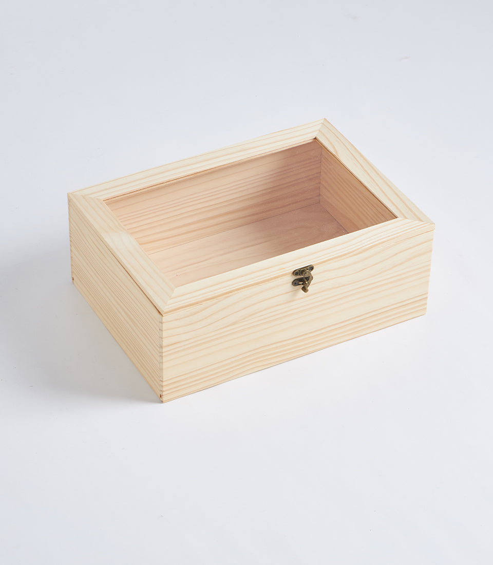 Wood and Acrylic Lid Gift Storage Box