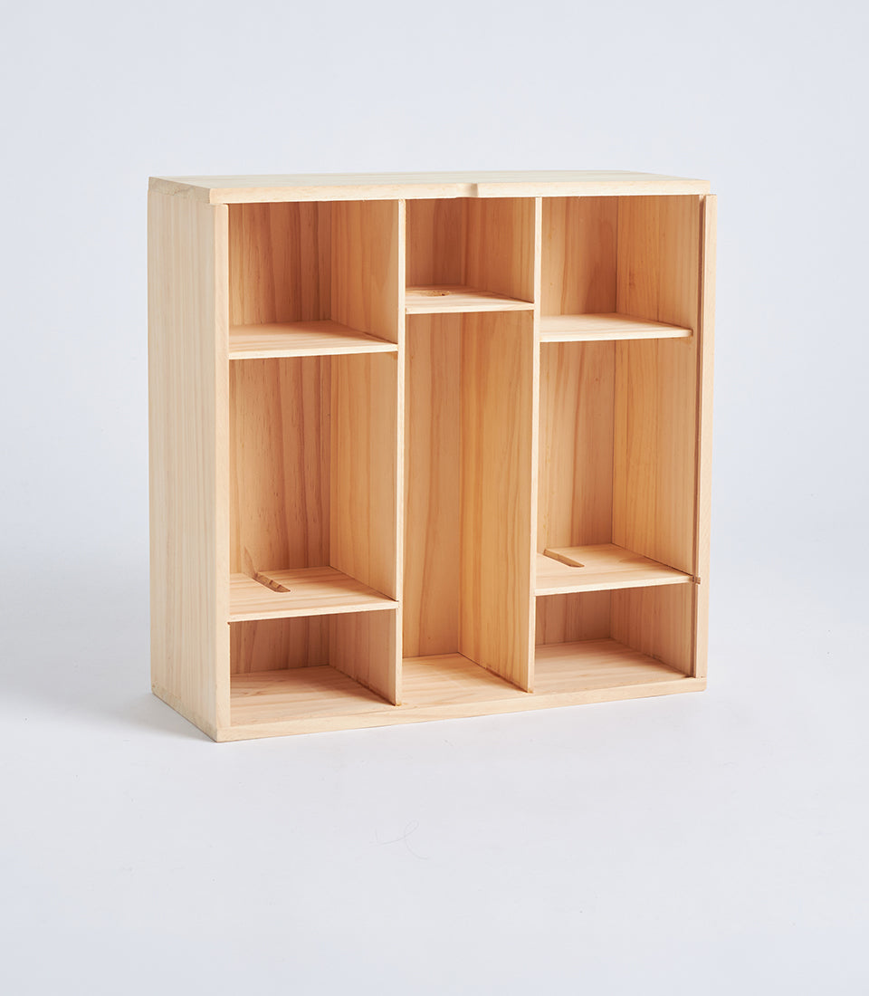 Light Natural Wood Multi-Compartment Wine Gift Box