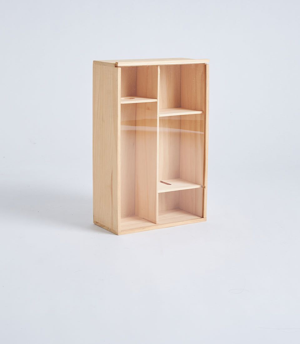 Natural Wood Wine Gift Box with Vertical Bottle Compartment