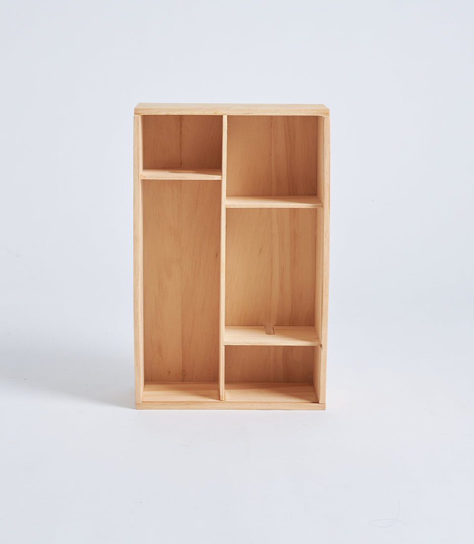 Natural Wood Wine Gift Box with Vertical Bottle Compartment