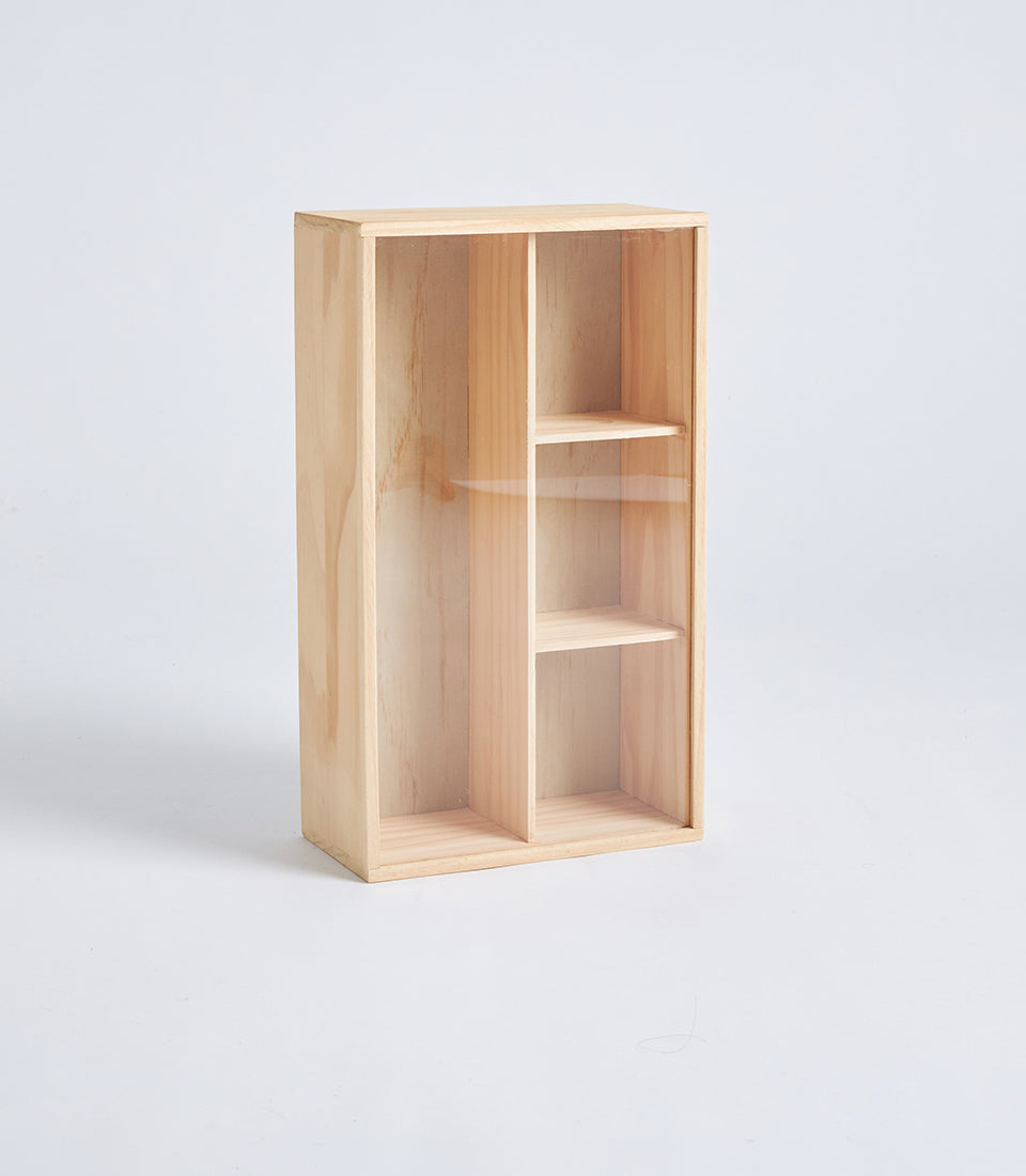 Natural Wood Wine Gift Box with Side Compartments