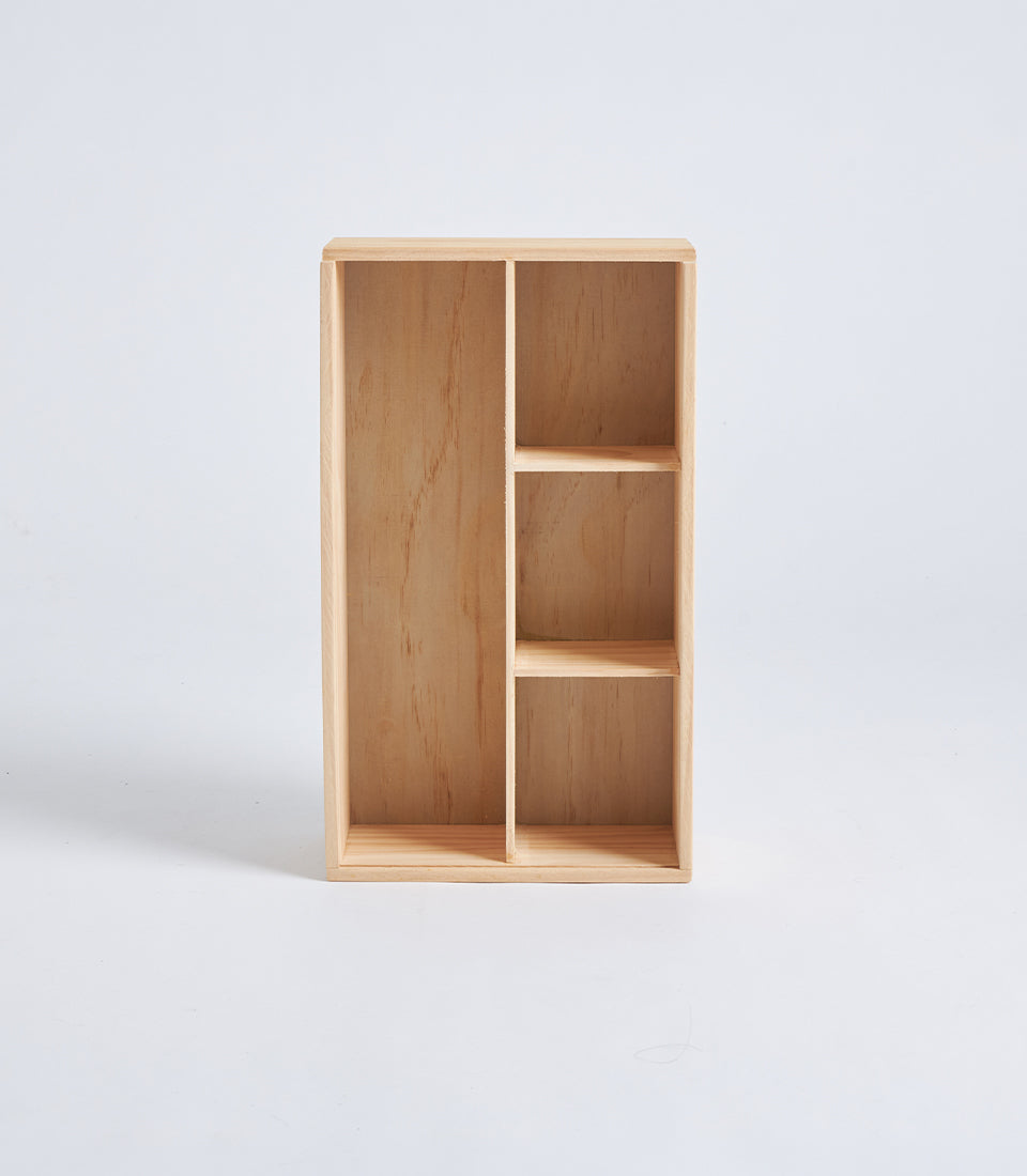 Natural Wood Wine Gift Box with Side Compartments