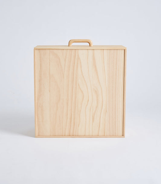 Elegant light natural wood gift box, perfect for a custom premium hamper delivery in Thailand