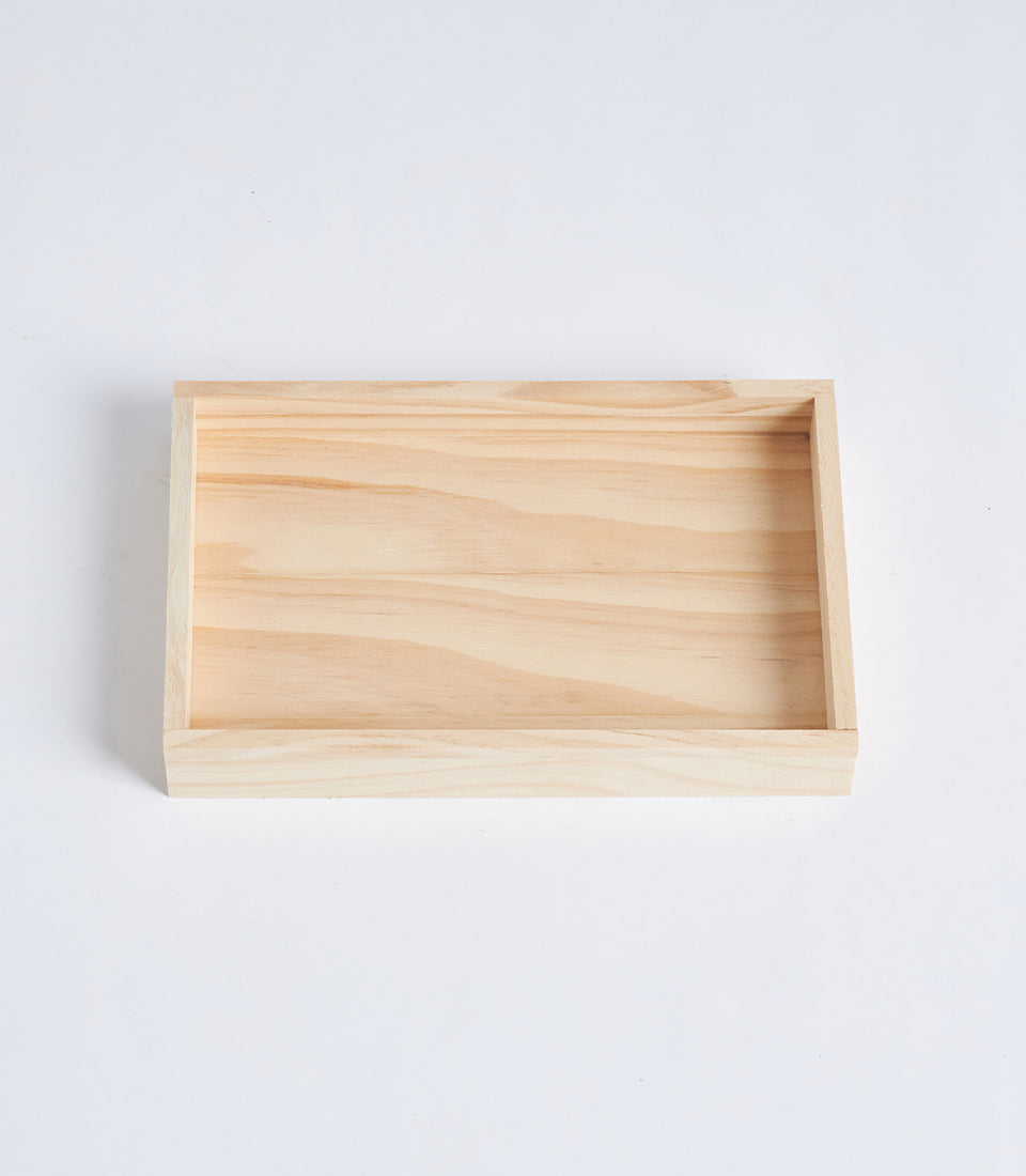Natural Wood Slim Profile Gift Tray
