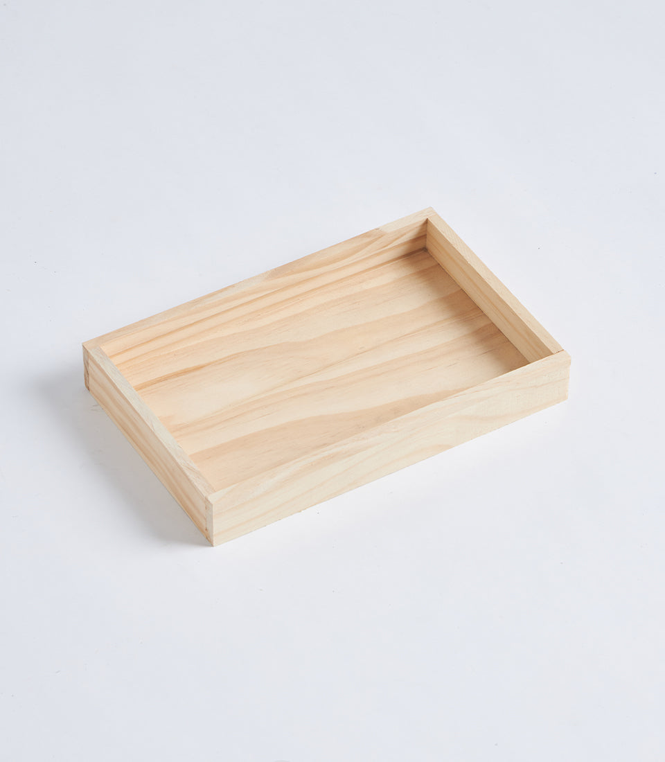 Natural Wood Slim Profile Gift Tray