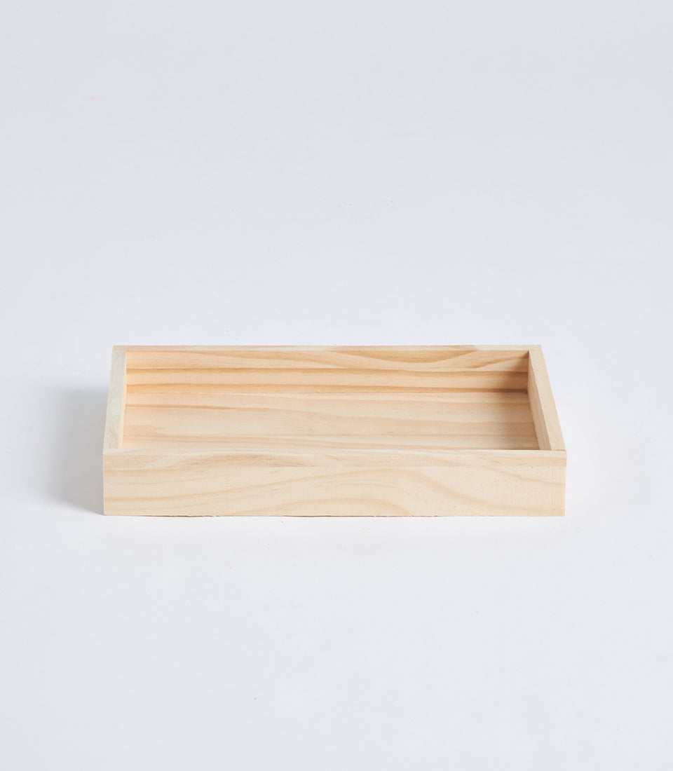 Natural Wood Slim Profile Gift Tray