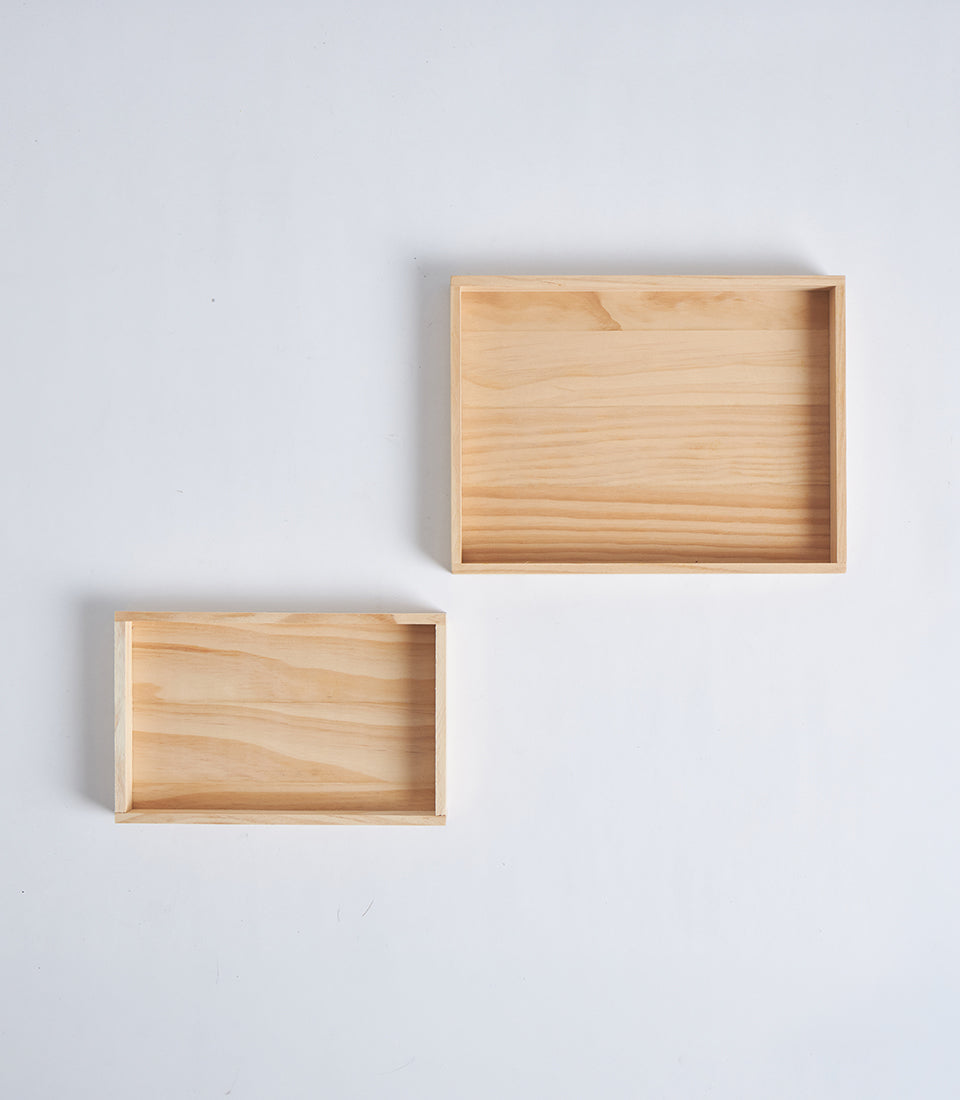 Natural Wood Slim Profile Gift Tray