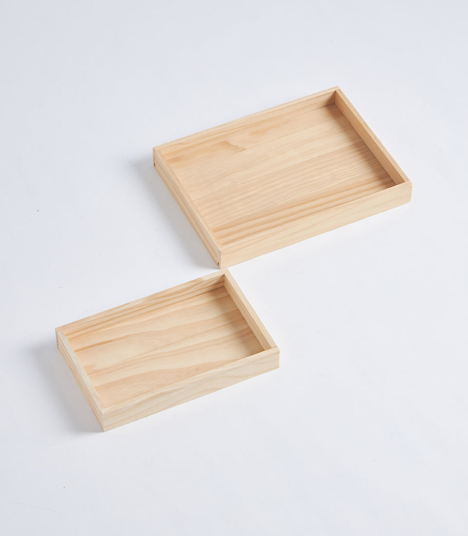 Natural Wood Slim Profile Gift Tray