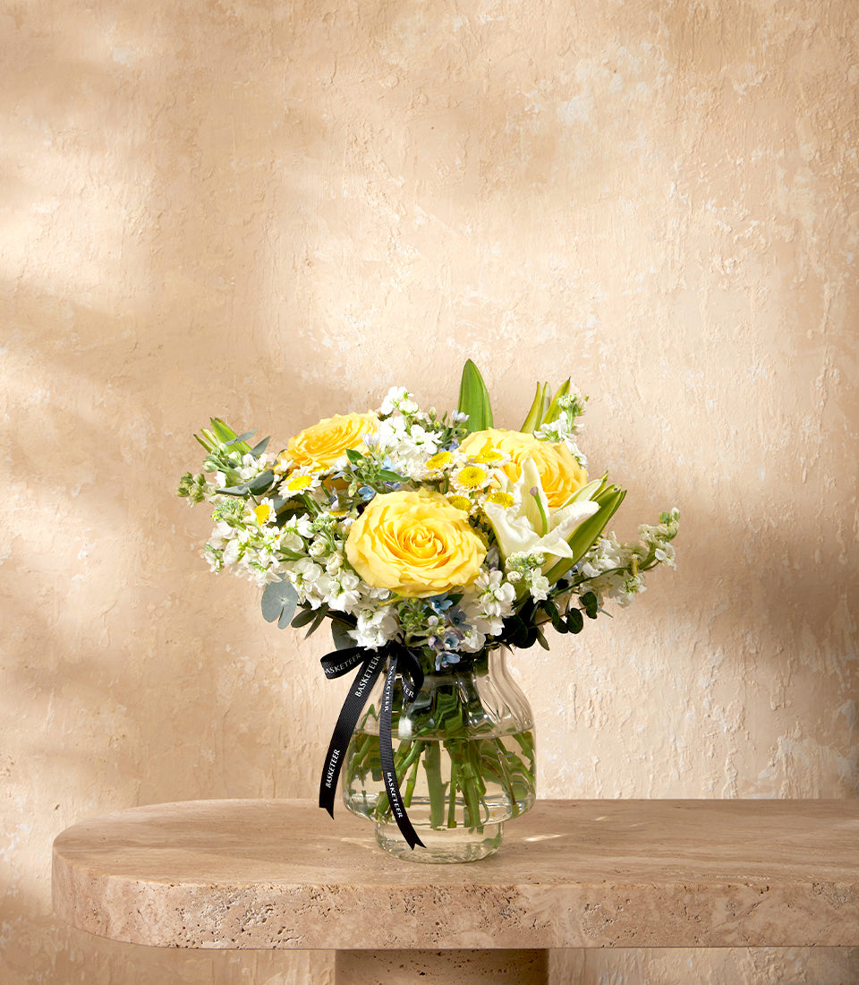 Golden Charm Mini Vase Arrangement
