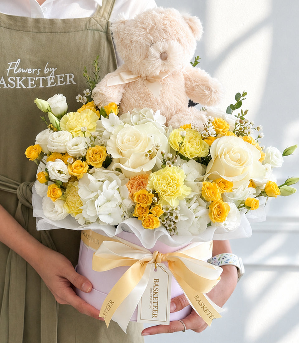 Teddy Bear Floral Gift Box